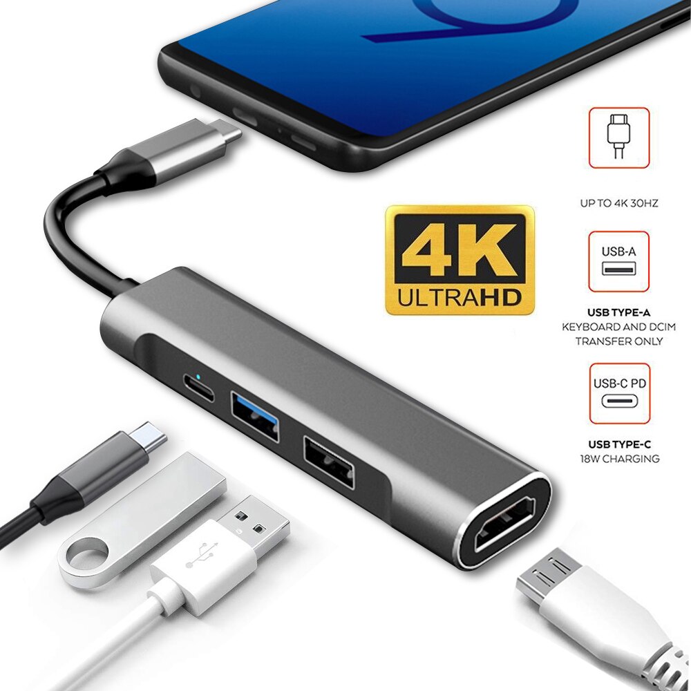 【VisioN Shop】USB C HUB USB C to HDMI-compatible USB MHL Thunderbolt 3 High Speed Adapter For MacBook Pro SamSung Xiaomi. 