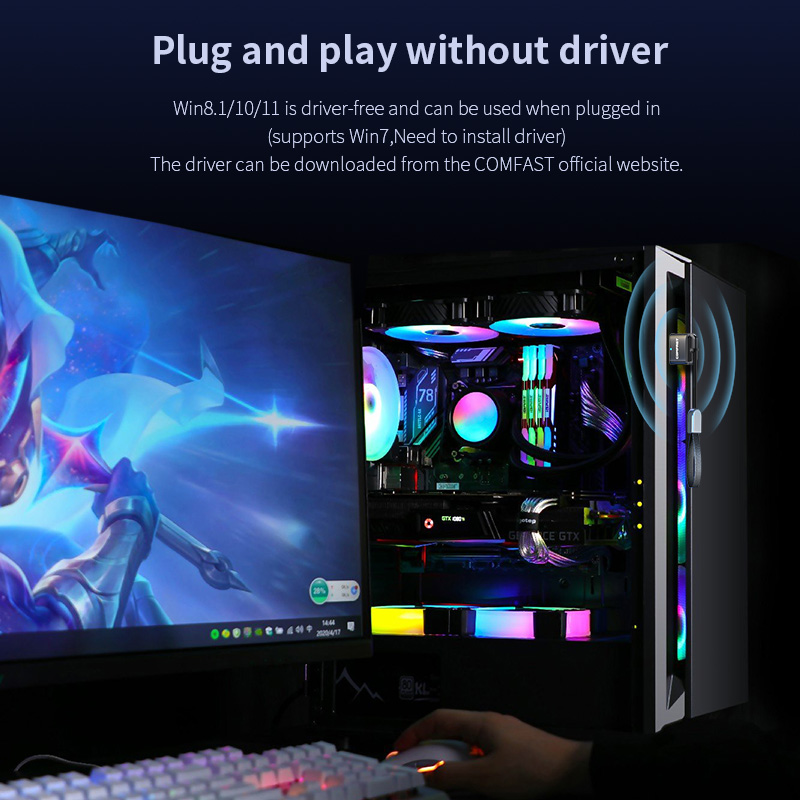 BLACK USB Bluetooth 5.1 Wireless Adapter Receiver Dongle 2.4GHz Audio 10M Win8 For PC Laptop 5.0 Speaker Mouse Transmitter. 
