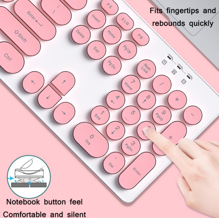 T-Wolf TF770 Wireless Keyboard Mouse Combo | Pink. 