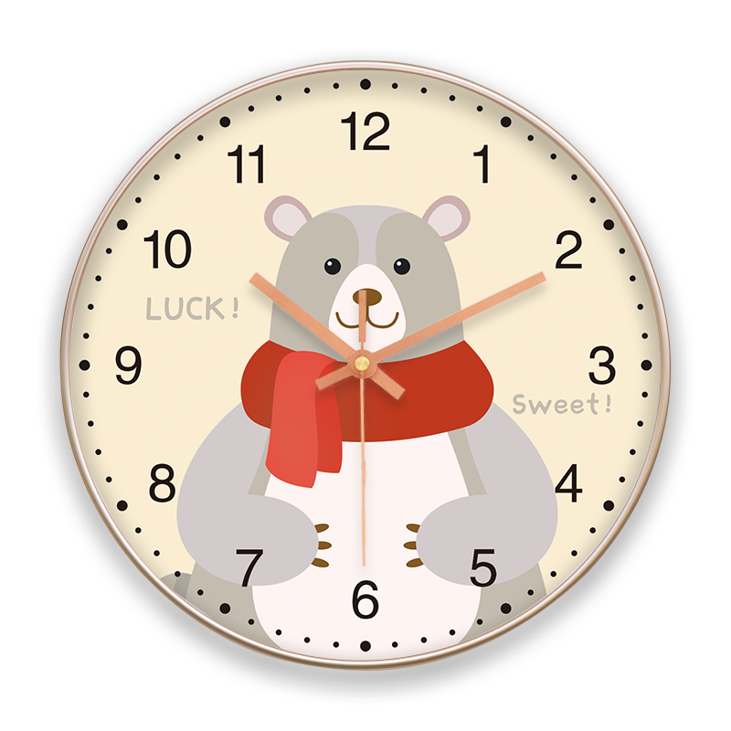 Creative Clock, Bear Wall Clock, Cute Simple Living Room Clock, Study Room, Fashion Children's Room, Bedroom Super Silent Wall Clock