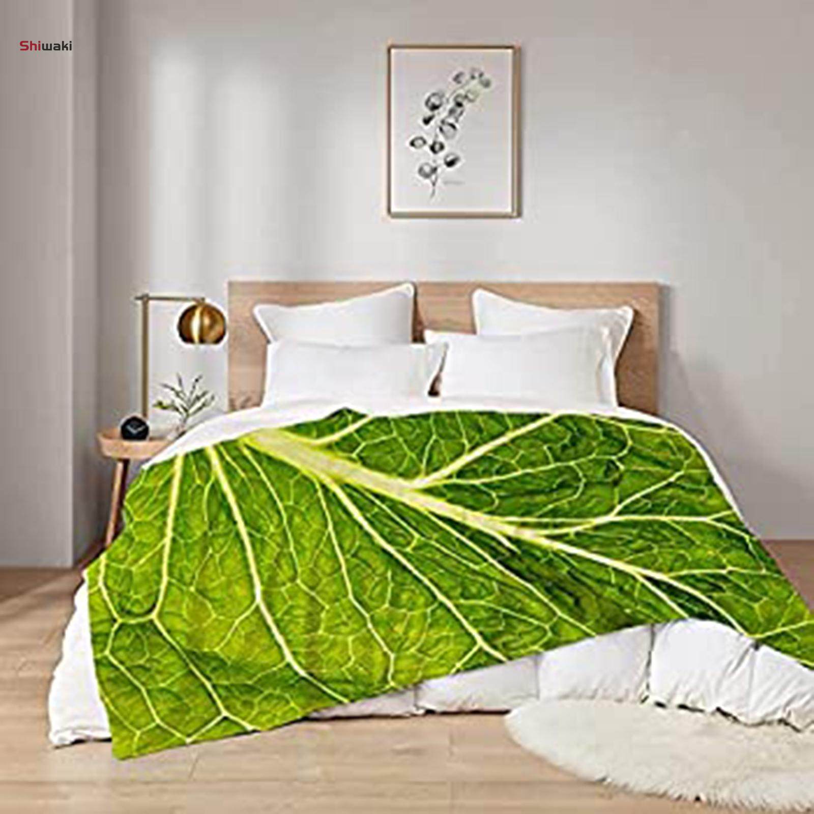 Lettuce Leaf Flannel Fleece Blanket Microfiber Lightweight Throw for Soft 100x150cm