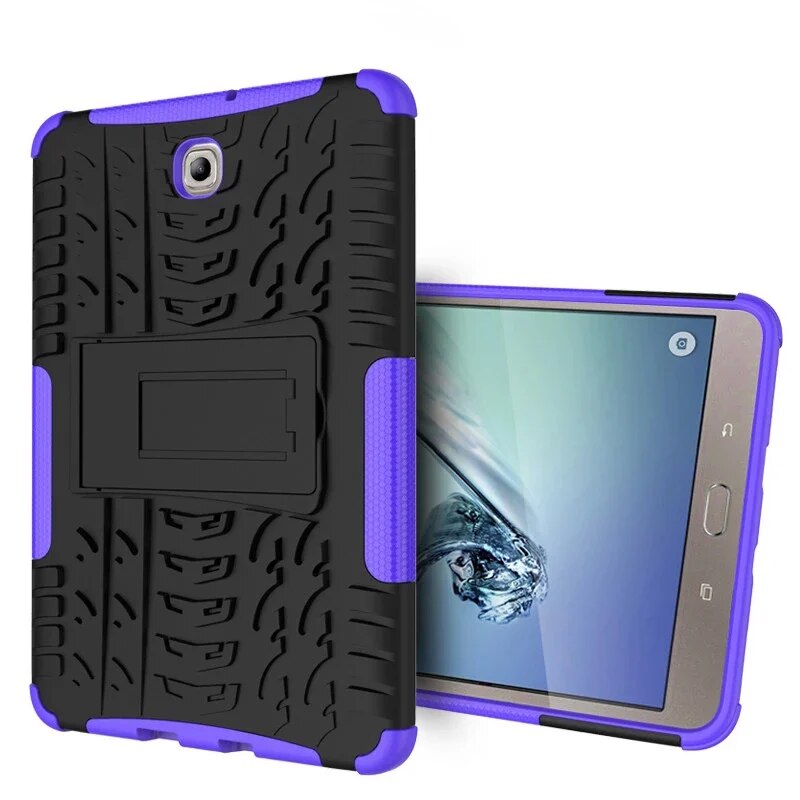 Hard Back Silicon Case for Samsung GALAXY Tab S2 8.0 T710 T715 T713 T719 Tablet Cover Shockproof Heavy Duty Hang Stand Funda. 