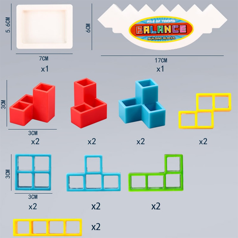 3D Tetris Balance Game Educational Toys Board Game Fine Motion Training Stacking Block Balance Game Educational Toy For Children. 