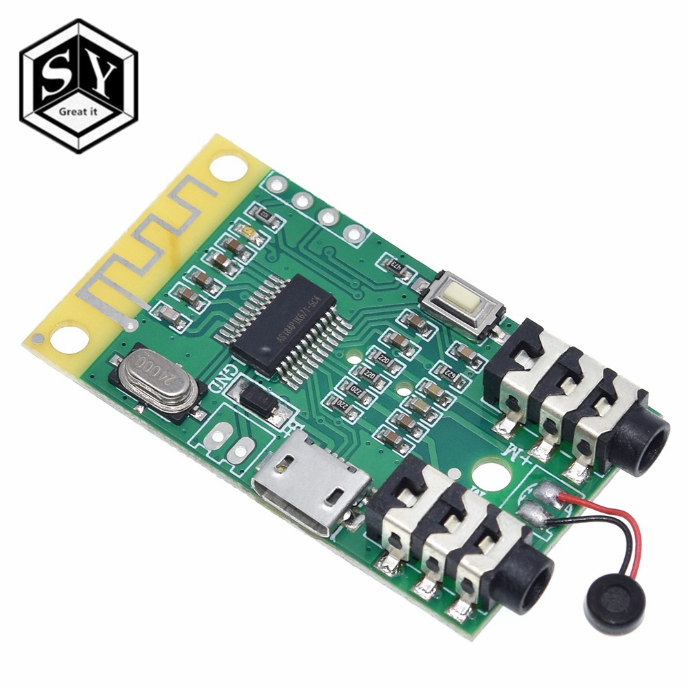 【The road to happiness Store】Bluetooth audio transmitter board 3.7V~5V 10M Distance decoding wireless module Speakers diy 3.5mm for Arduino. 
