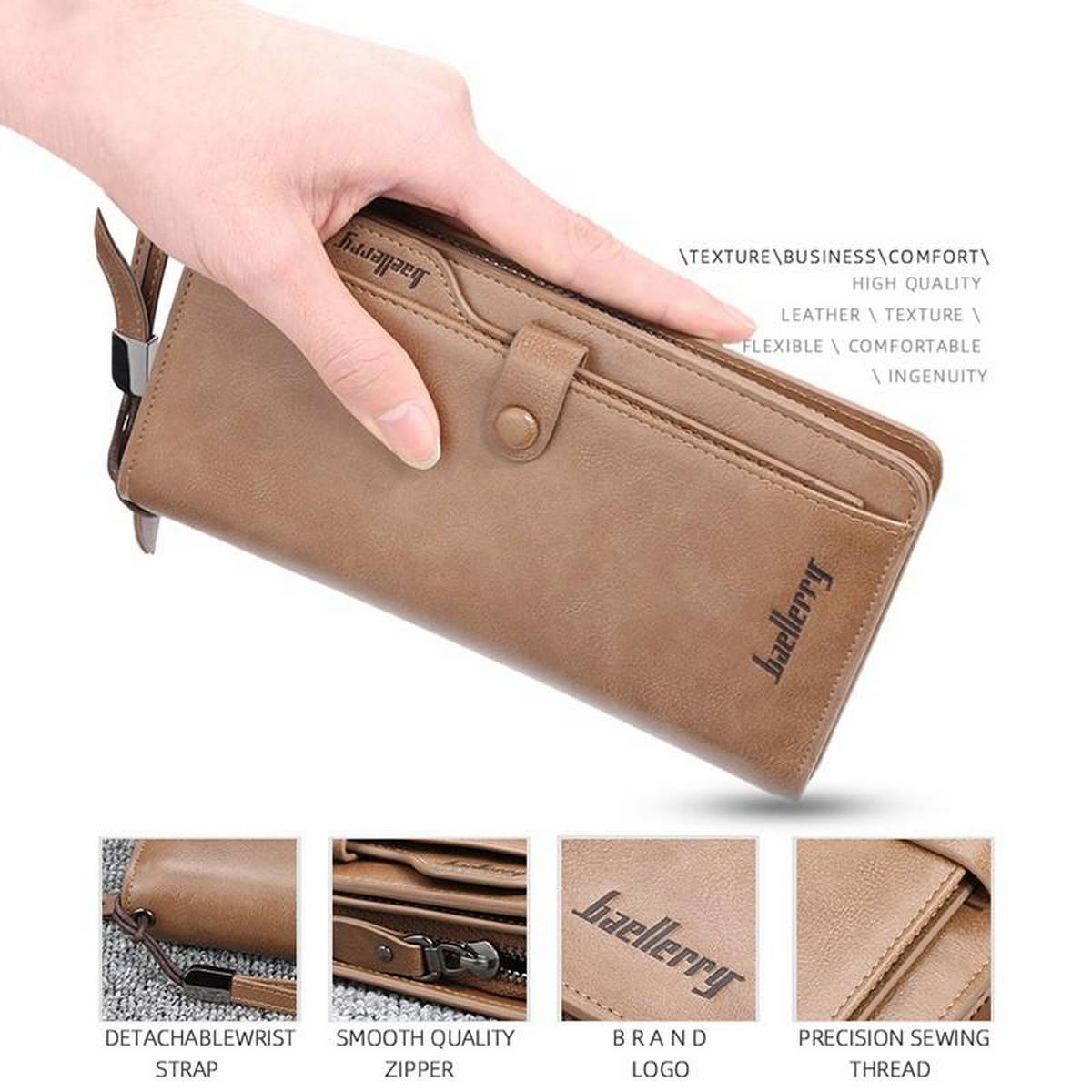 【beauty code store】(New)[2024] baellerry luxury brand wallets time wallet men leather zipper men Business wallet man purse men bag. 