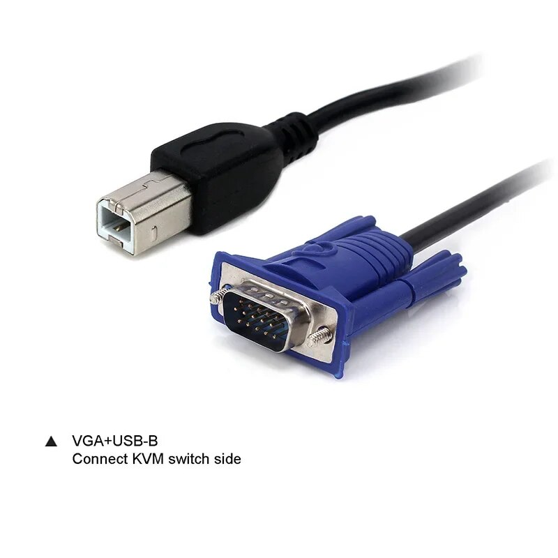 New 4.6 Feet 1.5M USB KVM 15 Pin Switch VGA Cable For USB 2.0 Type A To B 4Pin PC Computer Printer Monitor Adapter Converter. 