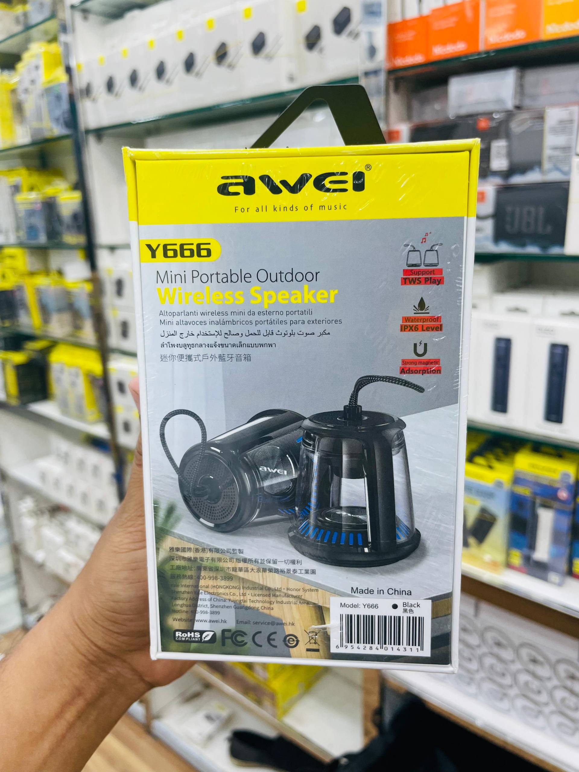 Awei Y666 Portable Outdoor Bluetooth Speaker TWS Transparent Mini Speakers With RGB Light Hifi Bass Stereo Wireless Sound Box by Gadget Hive BD. 