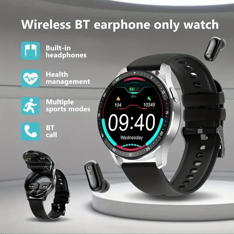 X10 2 In 1 Smart Watch With Earbuds With 1.39'' AOMLED Touchscreen NFC Function Heart Rate Blood Pressure Monitor For Men Women