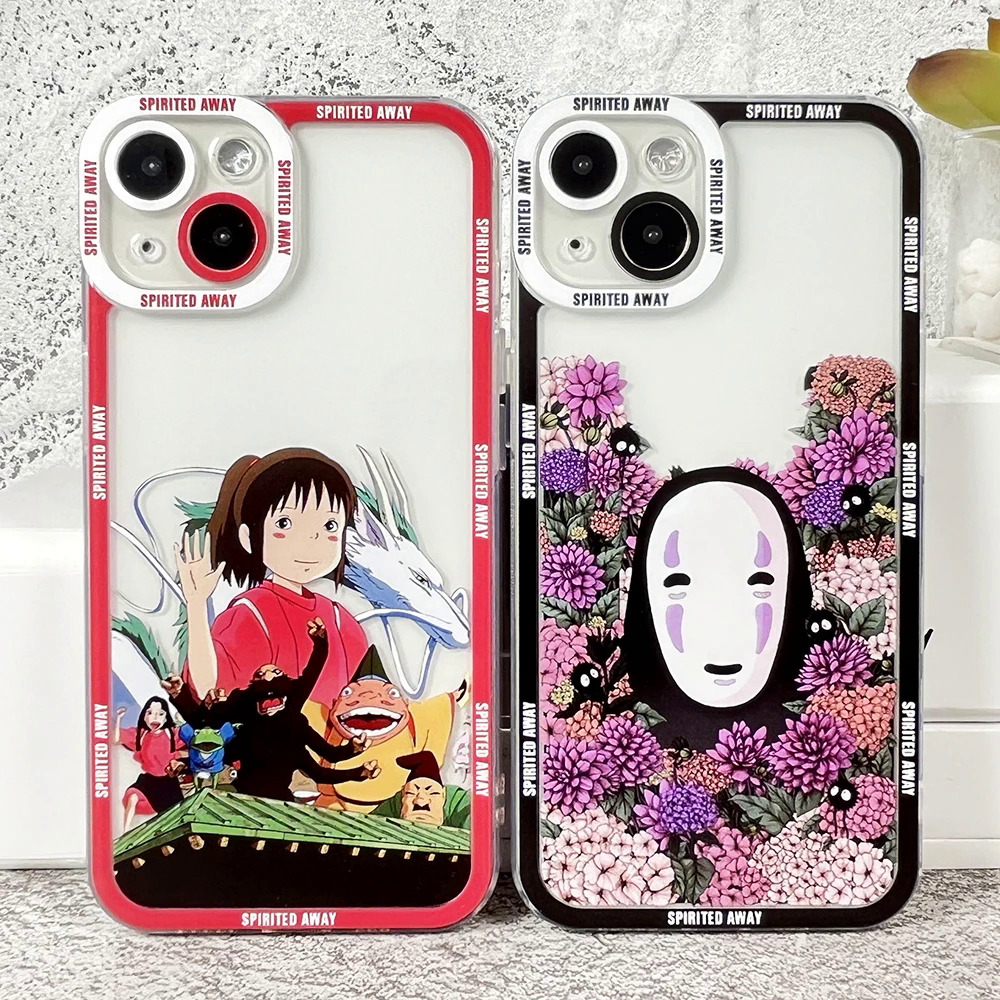 Spirited Away Angel Eyes Phone Case For iPhone 14 13 12 11 Mini Pro Max XS X XR SE 7 8 Plus Transparent Cover Dislikelike