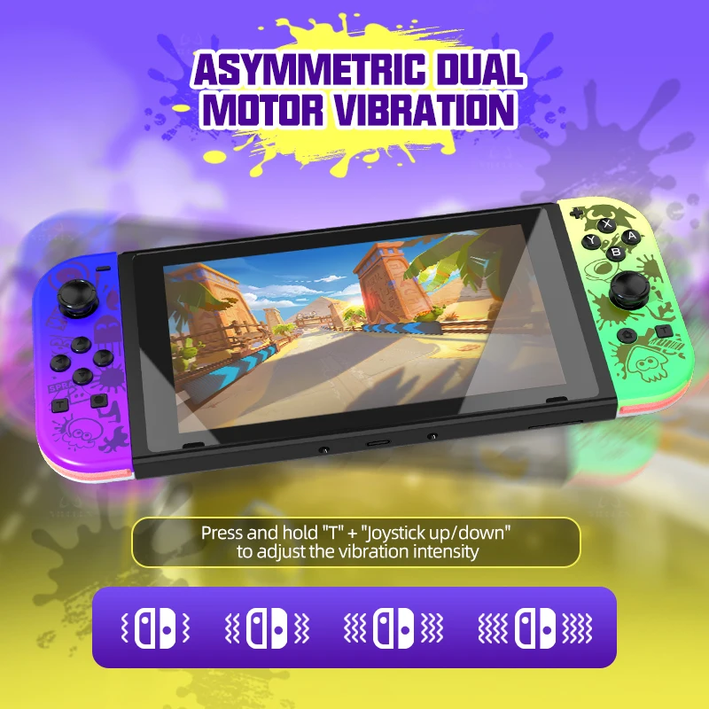 JOY 02 Wireless Gamepad RGB LED 5.2 BT Switch L/R Joypad for Nintendo Switch/Lite/Oled Cons Joystick with Dual Vibration. 