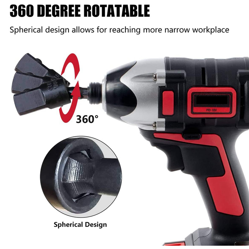 6PC Wobble Socket Adapters Universal Joint Swivel Socket Set, 1/4 Inch Hex Shank to 1/4 3/8 1/2 Square Socket Drives. 