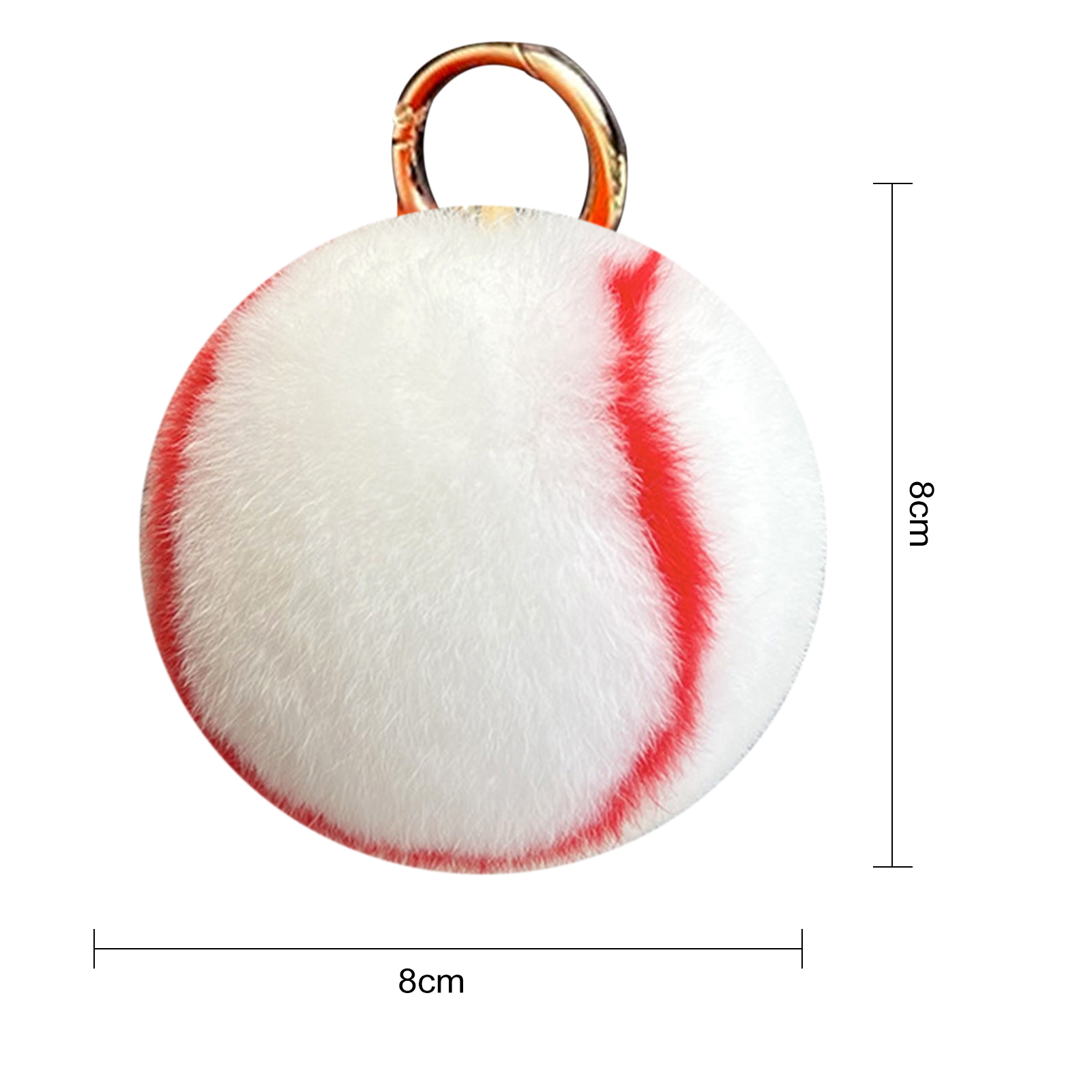 Real Rex Rabbit Fur Keychain Adorable Tennis Ball Plush Keychain Real Rabbit Fur Pendant for Backpack Keys Wallet Perfect Gift for Sports Fans Soft Durable Decoration Multi-functional Accessory Long. 