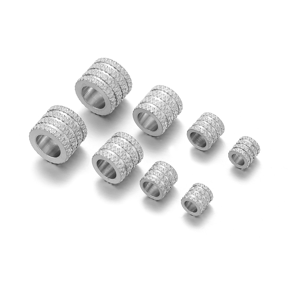 10Pcs Stainless Steel Big Hole 3/4/5/6mm Loose Spacer Beads Charms for DIY Bracelets Necklaces Jewelry Making Supplies In Bulk