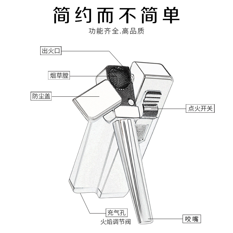 New Authentic JOBON Oblique Fire Pipe Lighter Personalized Creative Foldable Multi-Purpose Pipe Integrated Dual-Use. 