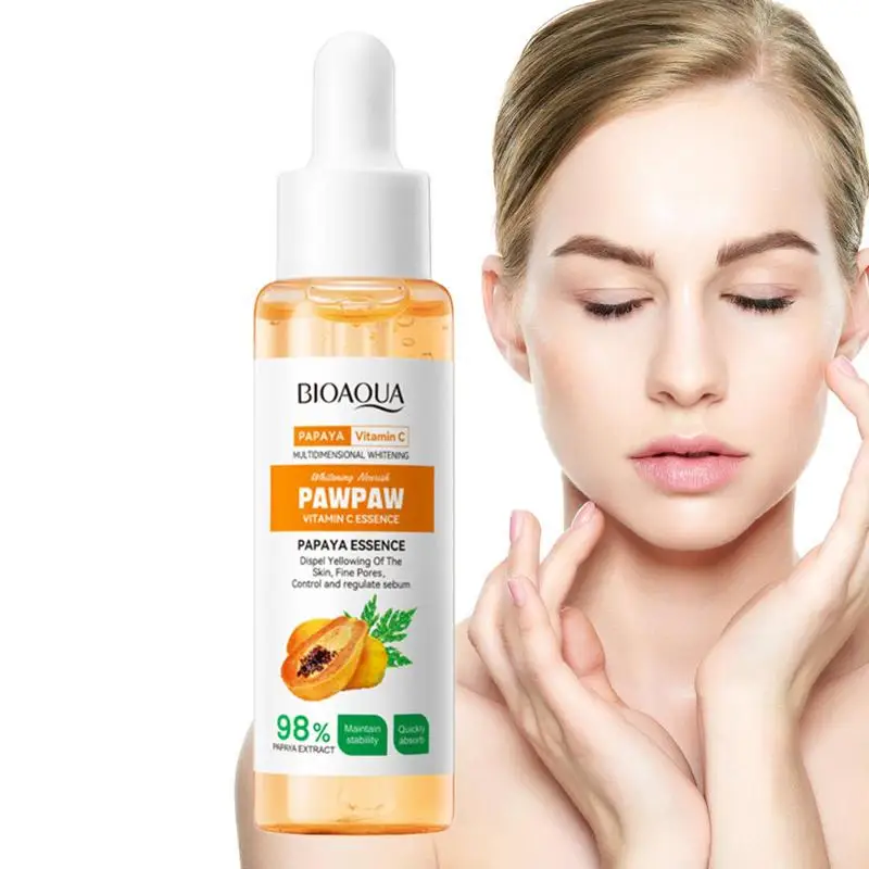 BIOAQUA PAW PAW VITAMIN C ESSENCE PAPAYA EXTRACT BRIGHTENING ANTI OXIDATION DEEP HYDRATION MOISTURIZING SERUM 30ML. 