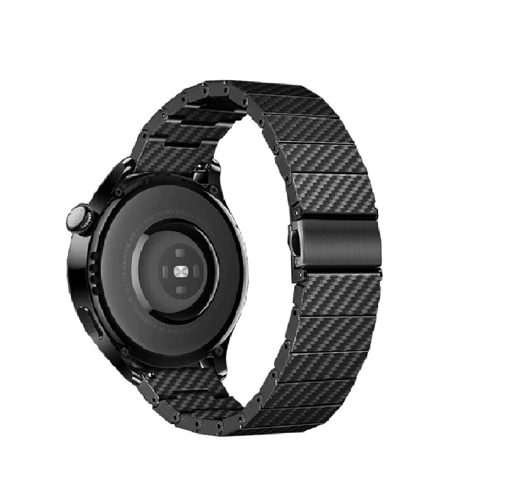 22mm Carbon Fiber Metal Watch Band Wrist Strap For Smartwatch. 