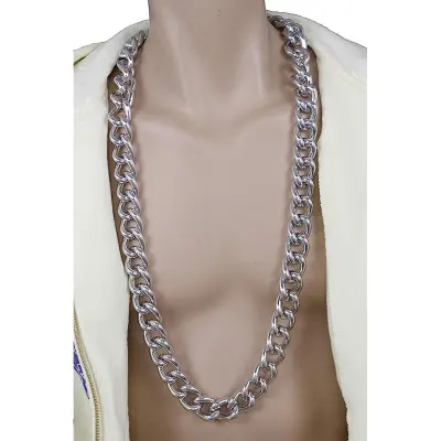 Extra long hot sale silver necklaces