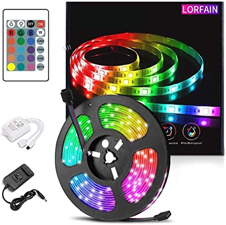 16 Feet RGB LED Strip Light with Remote Control | Color Changing Flexible LED Light. 