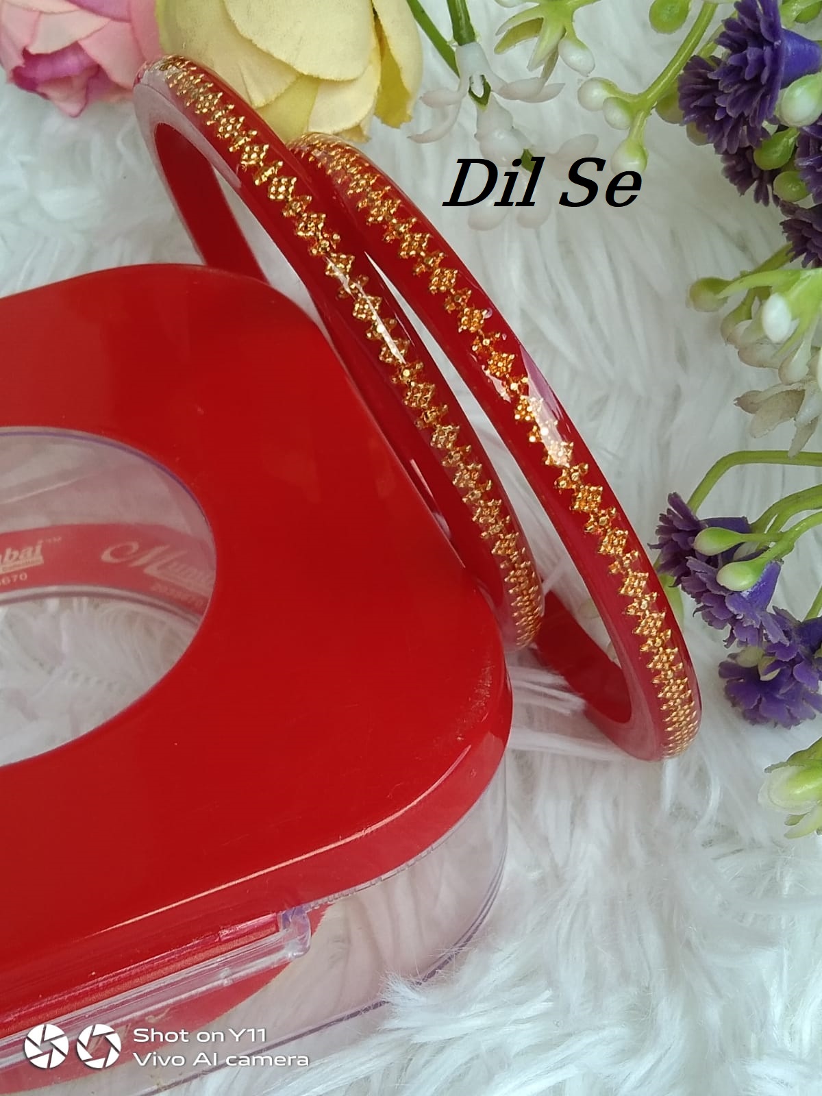 Exclusive Transparent Printed Red Bangles churi-bracelate - 2pcs. It's For Smart Women & Girls, For Party. 
