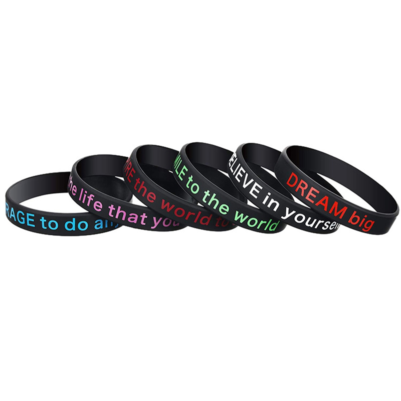 Huiguli 36 Pezzi Braccialetto Motivazionale in Silicone, 20,2cm Braccialetti Bambini Colorati, Braccialetti da Polso Motivazionali per Adolescenti Studenti Collega, Natale Festa Compleanno Regalo