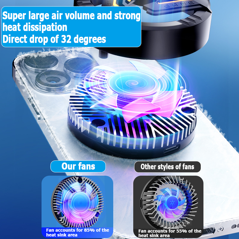 GT28 Magnetic Phone Game Cooler Portable Phone Semiconductor Radiator Fast Cooling Phone Cooler Mobile Gaming Video Streaming Phone Fan. 