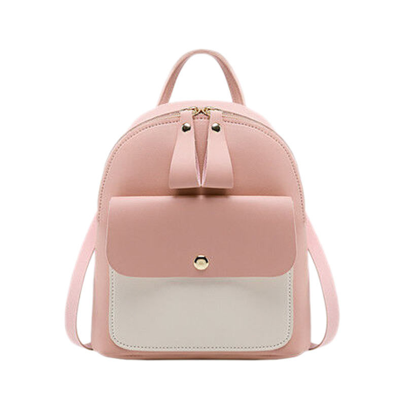 Women girls school bag PU leather backpack mini backpack purse travel handbag pink Daraz .bd