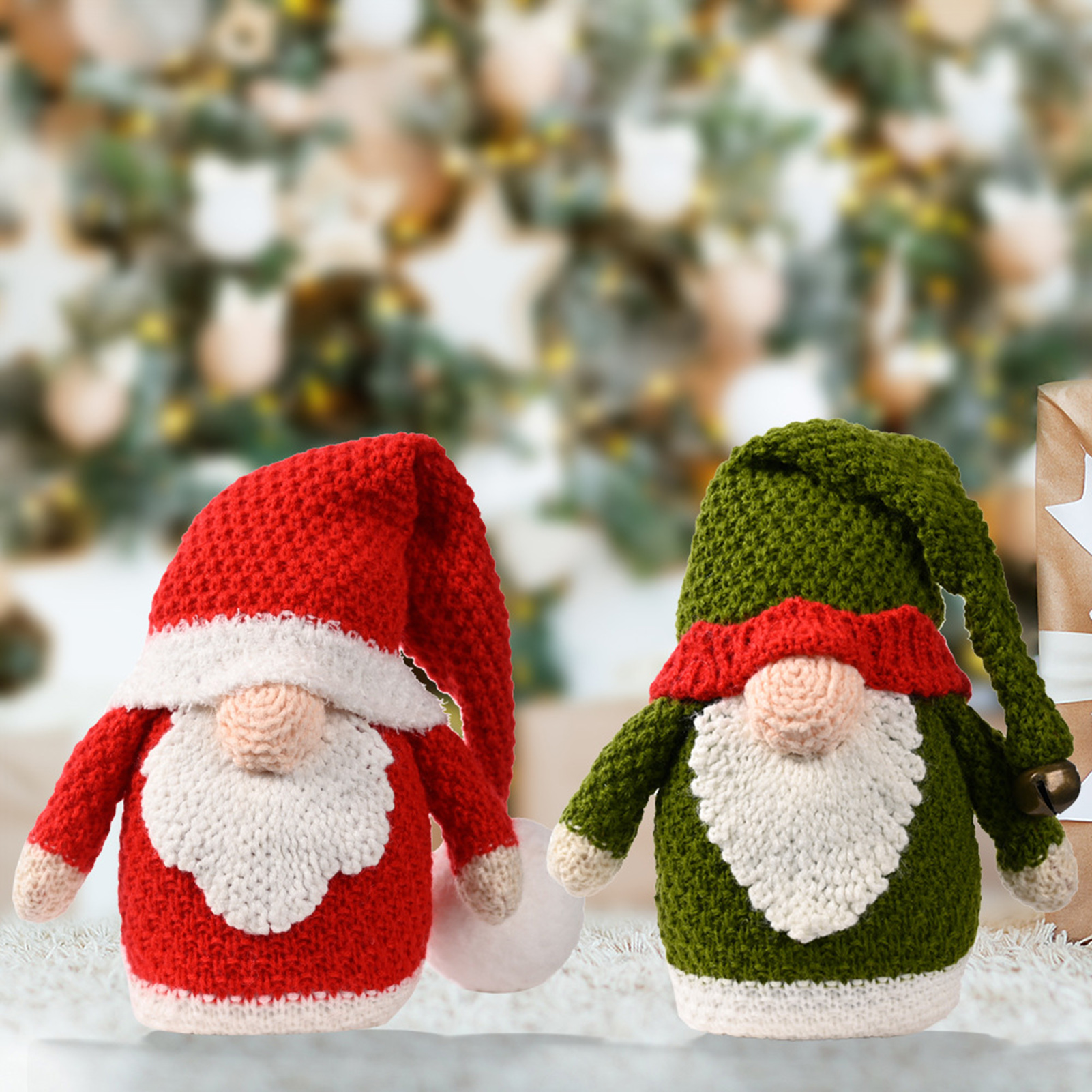 【3C VictoryEagle】Dwarf Doll Vibe Soft Texture Knitted Rudolph Ornament for. 