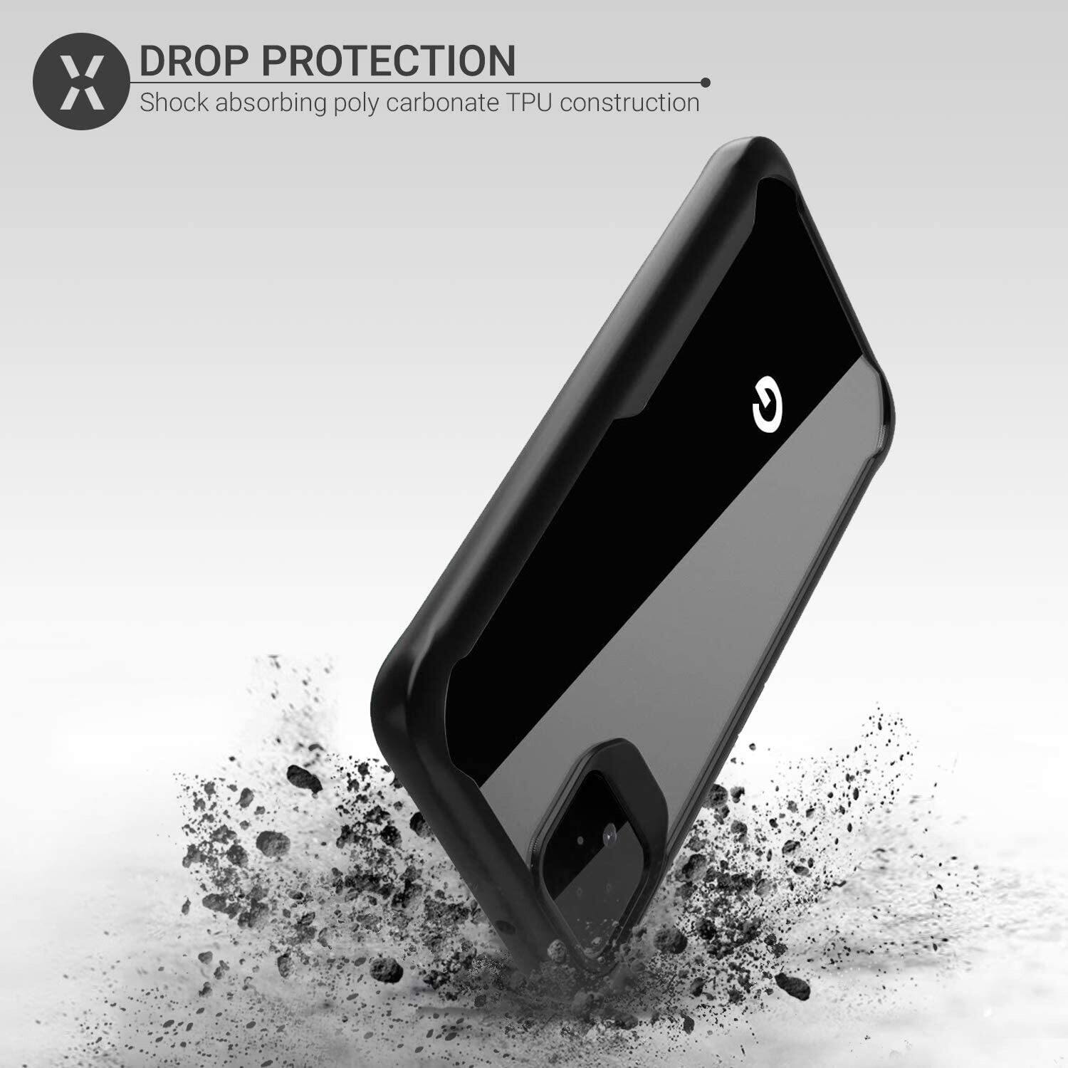 For Google Pixel 4XL Phone Hybrid Shockproof Case Anti German Buyer Case Transparent Hard PC and Soft TPU Silicone Rubber Shockproof Case Black Soft Frame Transparent Back Cover with Transparent Back Ultra Thin Black Cover. 