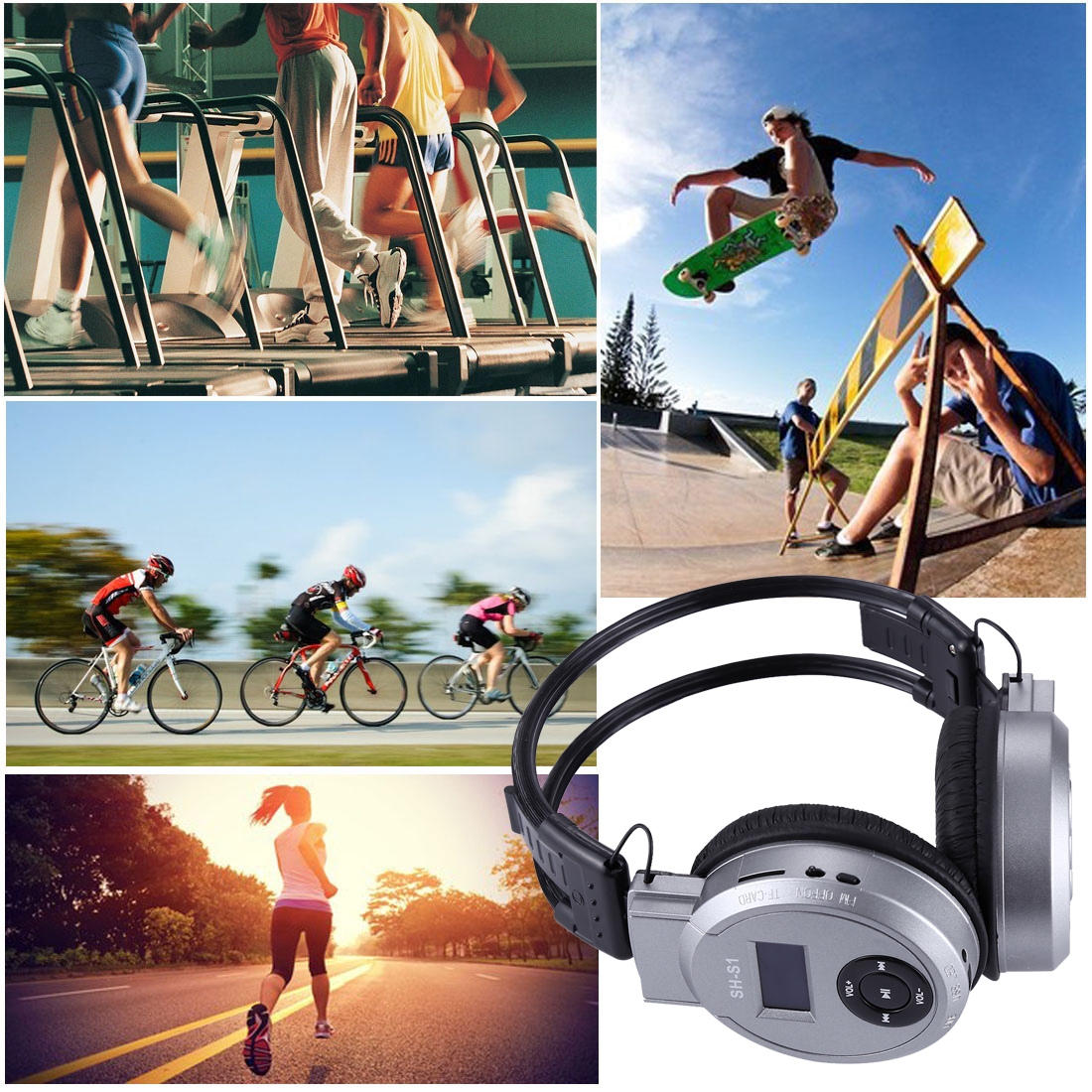 SH-S1 Folding Stereo HiFi Wireless Sports Headphone Headset with LCD Screen to Display Track Information & SD / TF Card, For Phones & iPad & Laptop & Notebook & MP3 or Other Audio Devices. 
