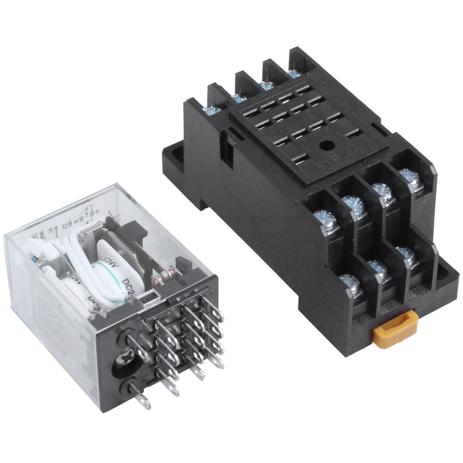3-Pack AC 110/120V Coil 14-Pin 4PDT DIN Rail Electromagnetic Power Relay - Uxcell