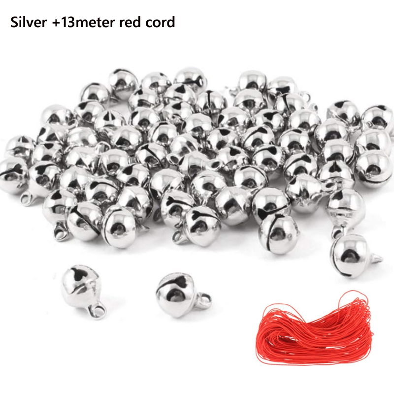 25/50/100/200Pcs Bell Jingle Aluminum Loose Beads S for Holiday Party Decoration/DIY Craft Accessories/Christmas Decoration