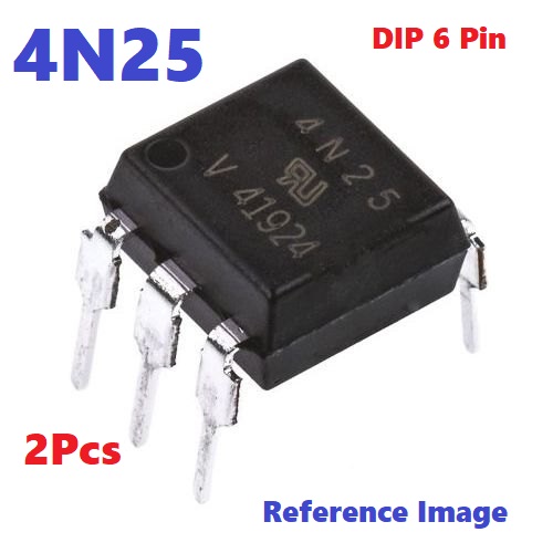 2Pcs- 4N25 Optocoupler 4N25 MOSFET 4N25 IC Optocoupler Photo Transistor DIP 6 Pin Leads IC. 