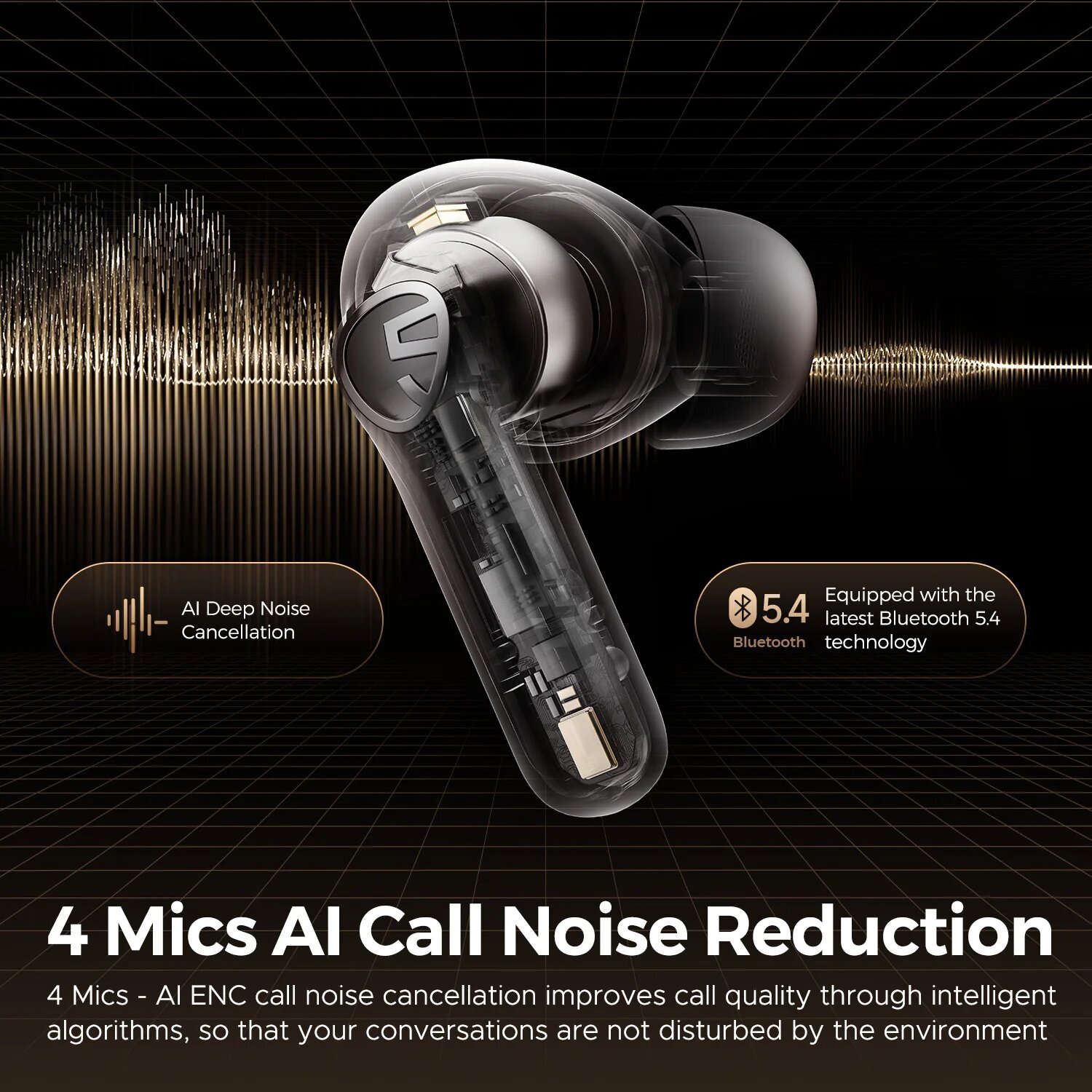 Soundpeats T3 Pro Wireless TWS Earbuds With ANC. 