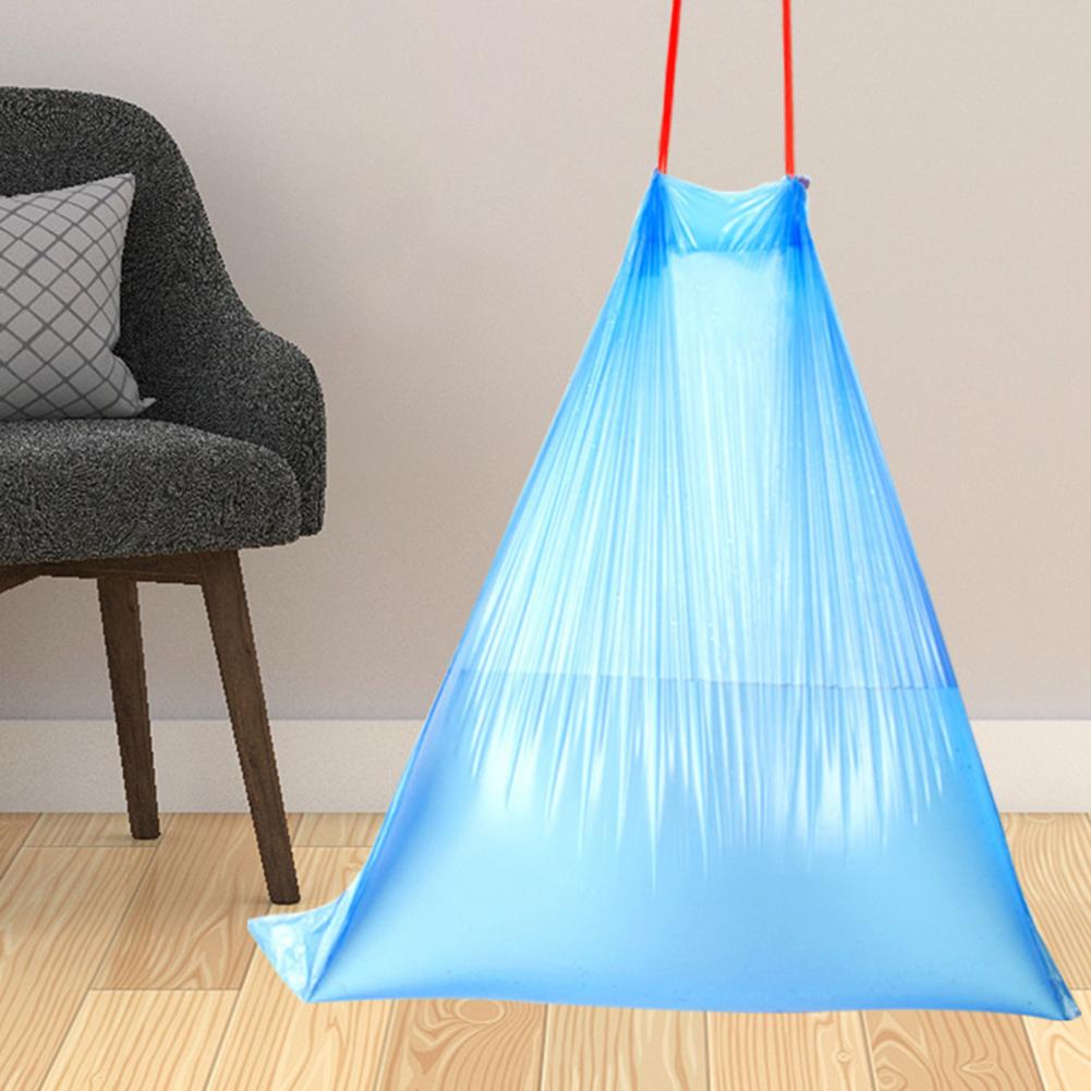 5 Rolls Garbage Bag Eco-friendly Good Load Capacity Trash Bag Disposable Drawstring Style Thickened Garbage Bags For Home. 