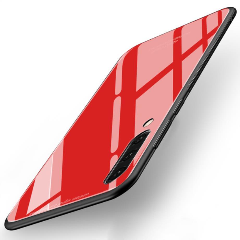 Samsung Galaxy A50 - { DESIGNED IN HONG KONG } Premium Quality Tempered Glass + TPU Glass Case Backcover Scratchproof Protective Phone Case