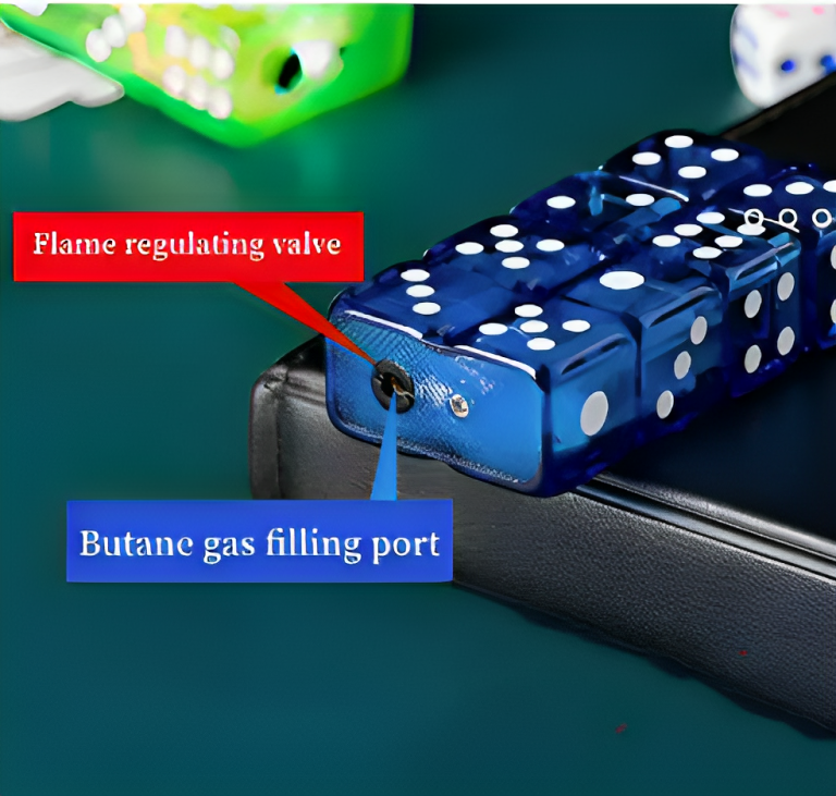 Cool Dice Lighter Red Fire Jet Flame Butane Torch LED Colorful Flash Windproof Gas Lighter Tool Creative Gift For Men. 