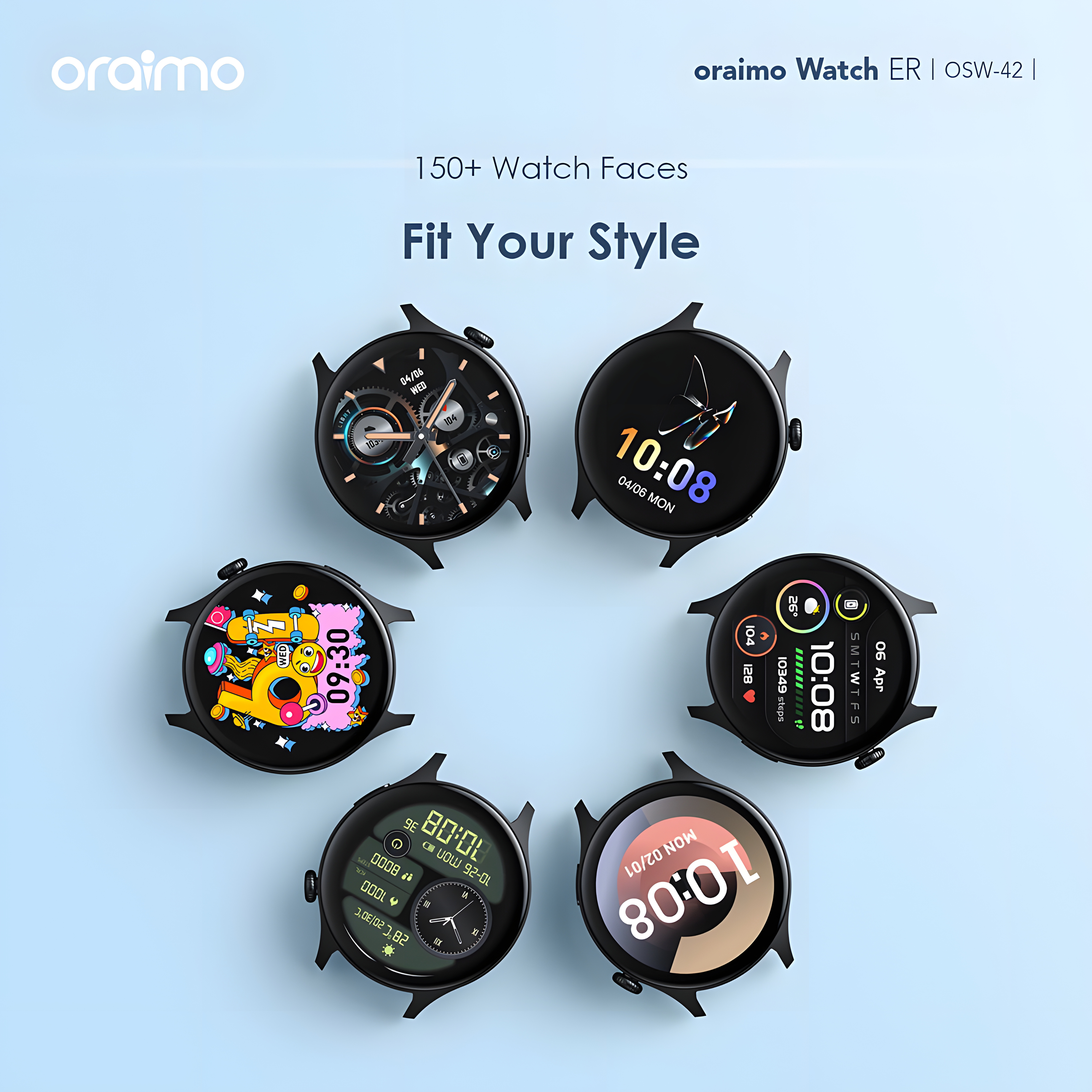 Oraimo Watch ER 1.43” AMOLED IP68 Smart Watch(OSW-42). 