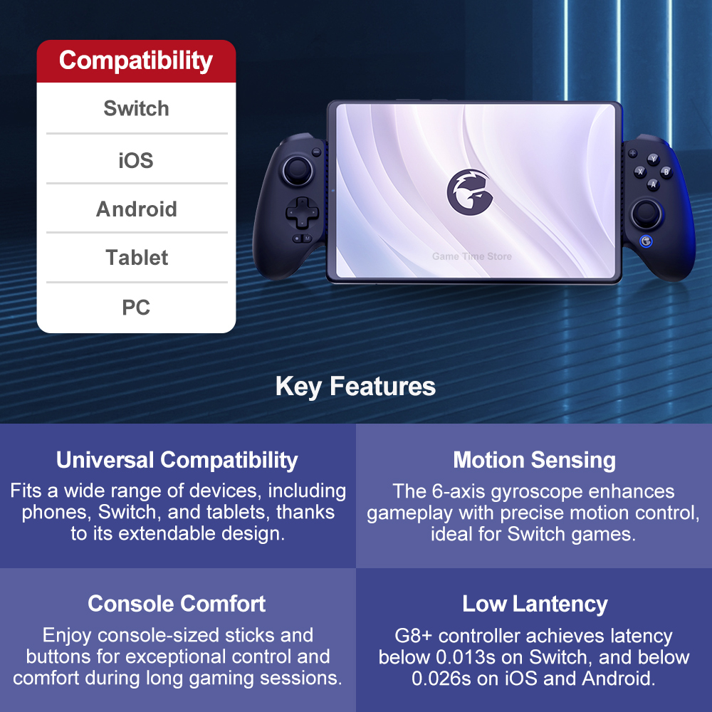 Gamesir G8 Galileo+ Plus Controller Mobile PC Android iOS Nintendo Switch Bluetooth Wireless Controller Gamepad Console Grade. 