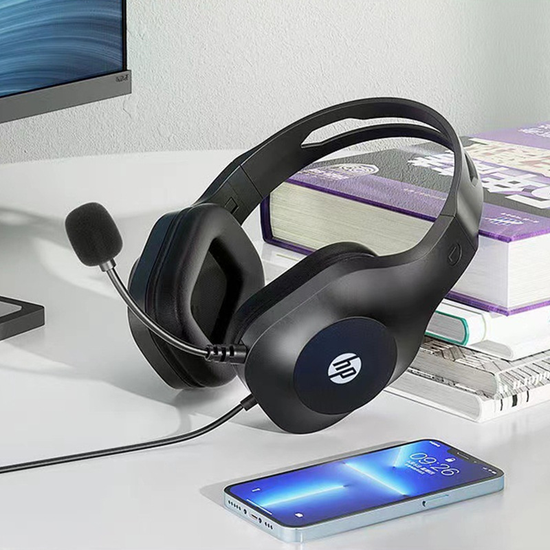 HP/HP DHH-1601 Over-the-Ear 3.5 Dual Plug Headset for School Unit Audio-visual Computer Headset with Microphone. 