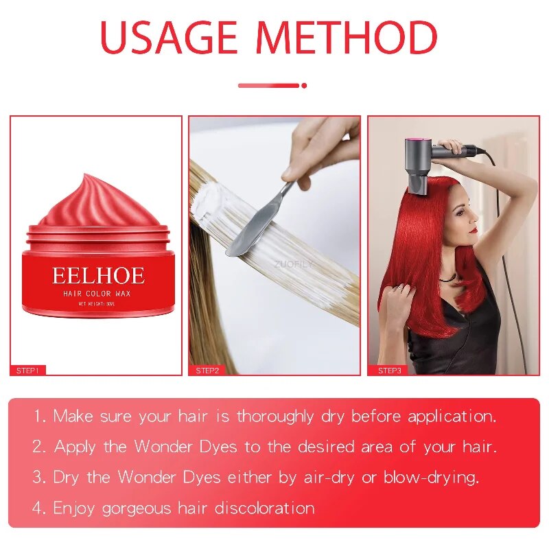 Halloween Fashion 5 Minutues DIY Magic Hair Dye White Hair Into Black Hair Shampoo Easy To Use Hair Color Wax Hair Dye Hair Care. 
