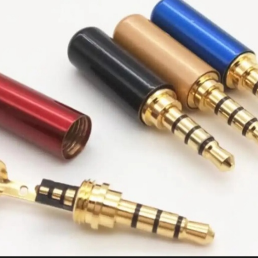 Copper 4 Pole 3.5MM Plug Male Headphone Jack with Clip 3.5MM Stereo Audio Connector for 4mm Cable Adapter 5 pcs Multicolour