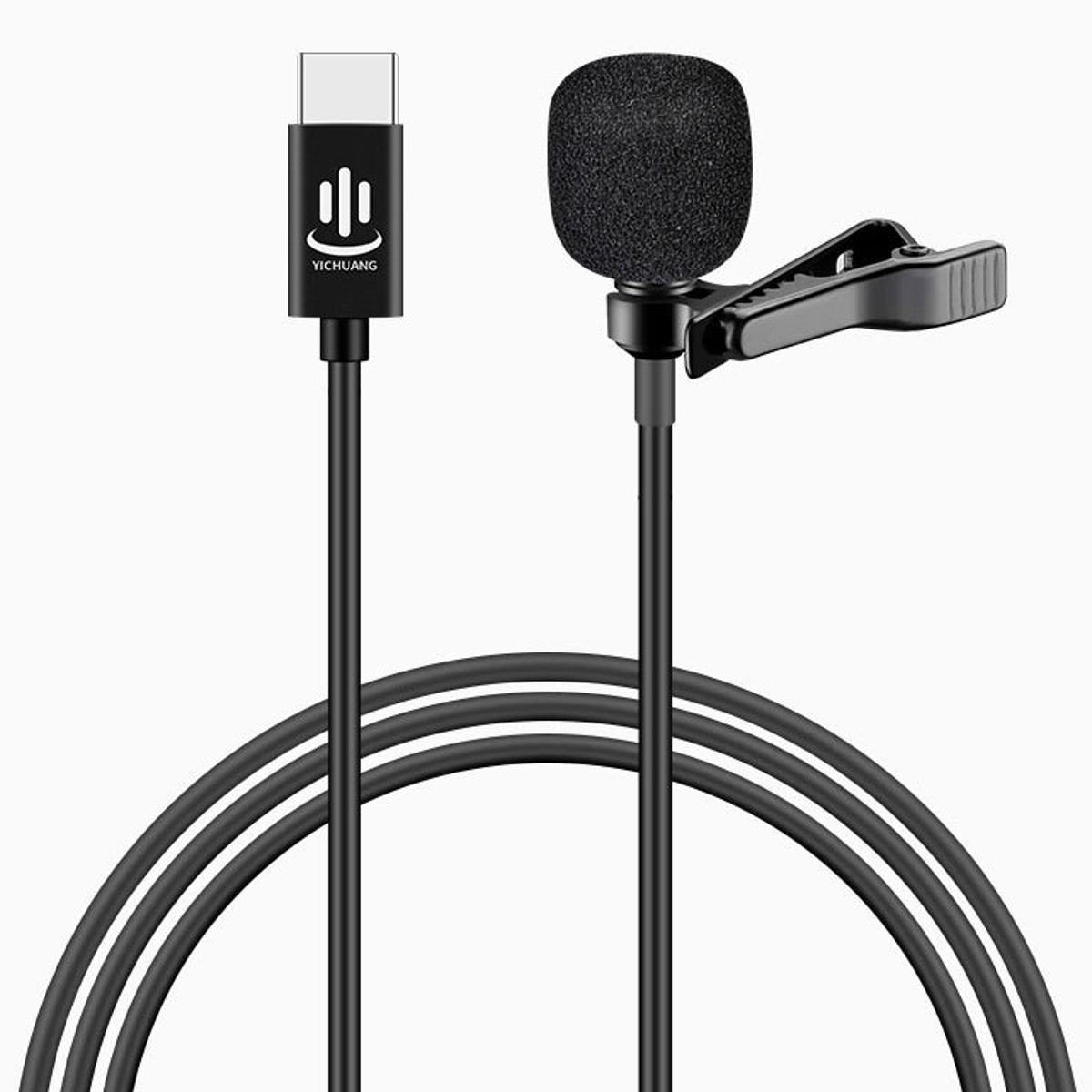 (COD) YICHUANG YC-LM10 USB-C / Type-C Intelligent Noise Reduction Condenser Lavalier Microphone, Cable Length: 1.5m