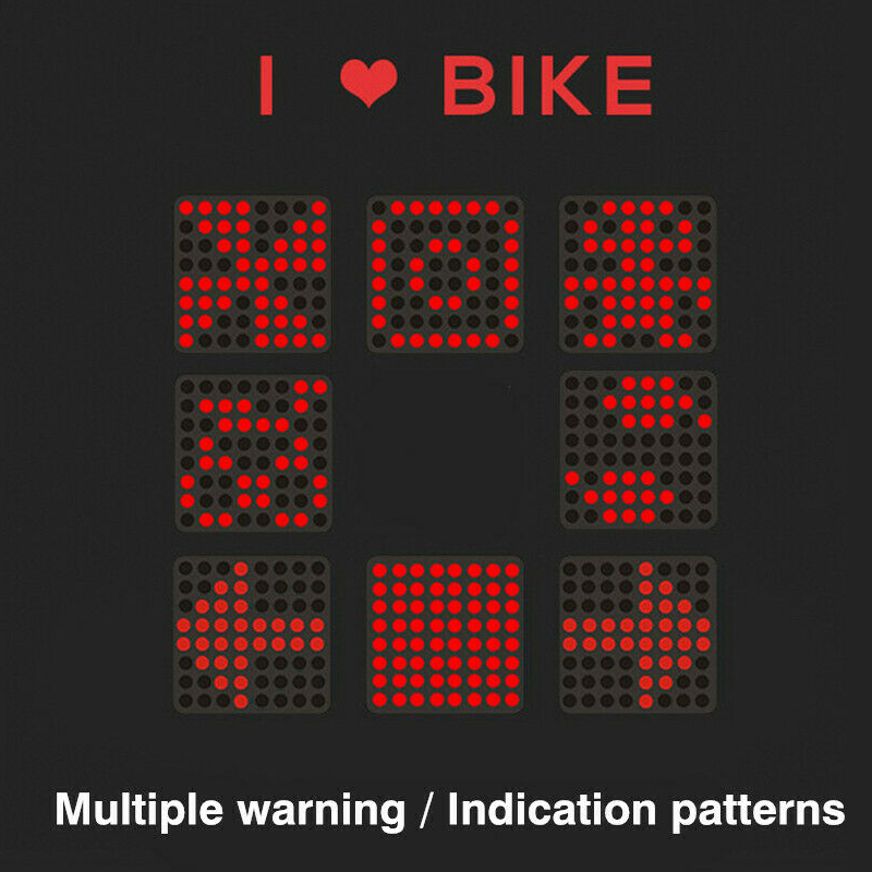 64 LED Bicycle Turn Signals Light Automatically Rear Laser Bike Tail Light USB Charging. 