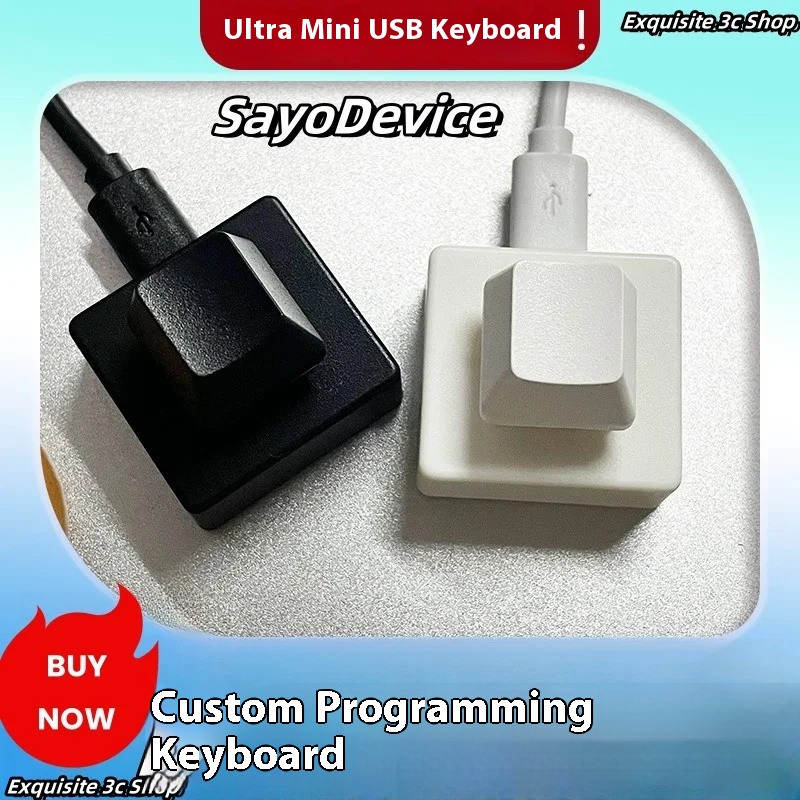 1key Sayodevice Usb Mini Keyboard Rgb DIY Programable Mechanical Gaming Hot Key Red Switch White / Black Osu Gaming Keyboard