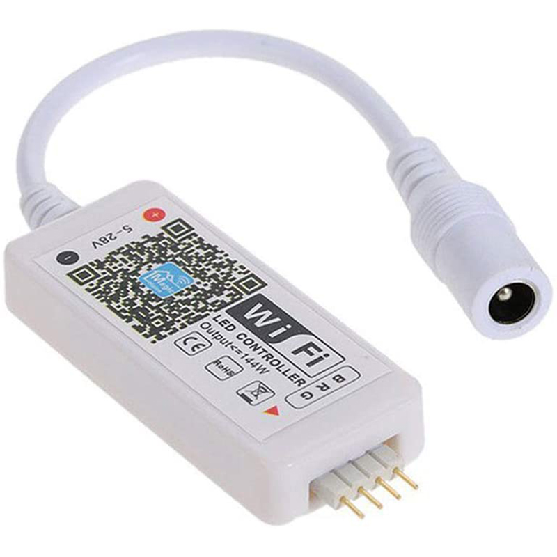 RGB Led Light Strip Voice Control Work with Alexa & Google Home, WIFI Wireless Smart Controller with Free App Via IOS Or Android. 