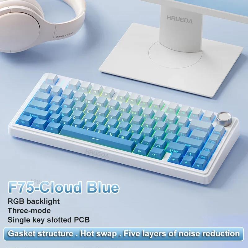 AULA F75 Wireless Mechanical Keyboard Bluetooth 2.4G Hot Swap 3 Mode Gamer Keyboard RGB Backlight Customized Gaming Keyboard. 