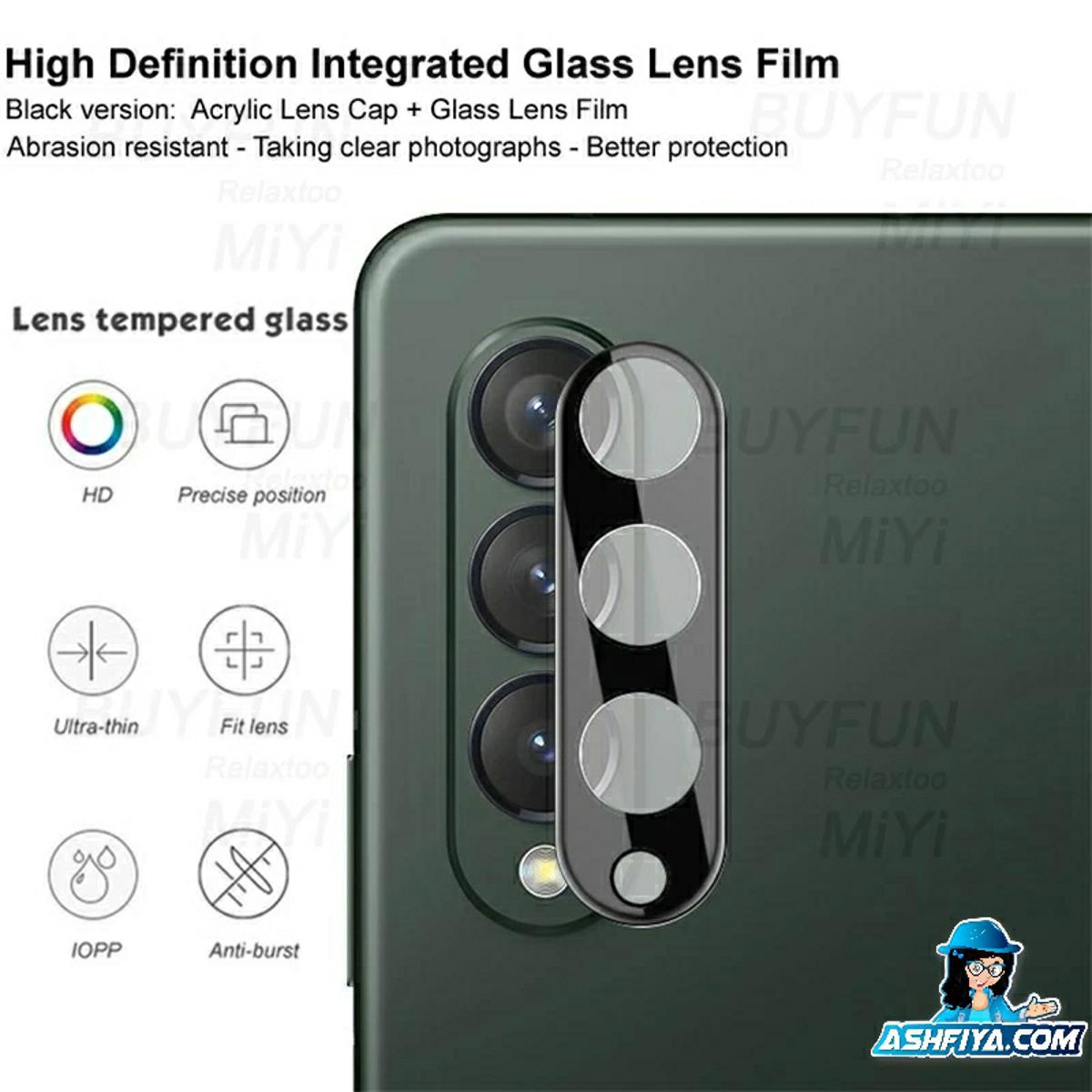 3D Curved HD Full Coverage Tempered Glass Camera Lens Protector for Samsung Galaxy Z Fold 3 5G Fold3