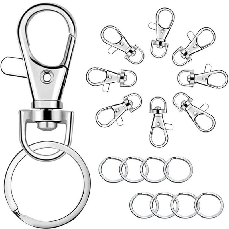 Lobster Clasps Hooks with Jump Rings Keychain for DIY Jewelry Making