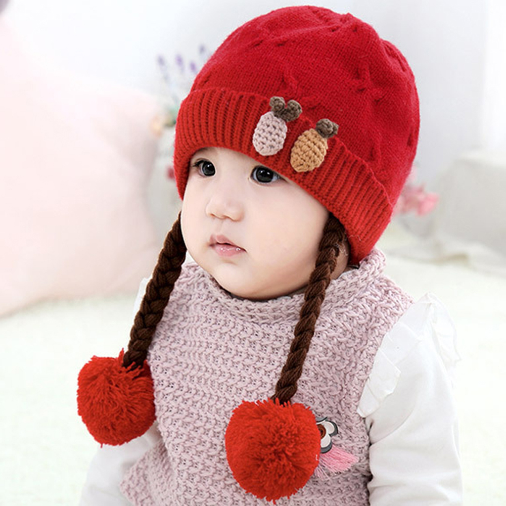 beauty code store】Autumn Girls Woolen Knitted Warm Braid Wig