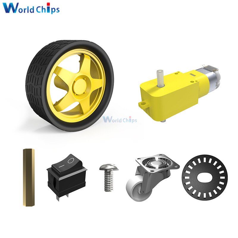 【happy one】diymore diy kit 2WD Robot Smart Car Chassis with Encoder for Arduino 51 DIY Education Robot Smart Car Kit. 